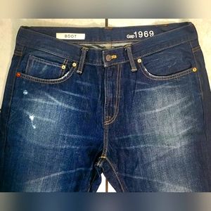 Vintage Gap Boot Cut Dark Wash Broken Jeans 35×28